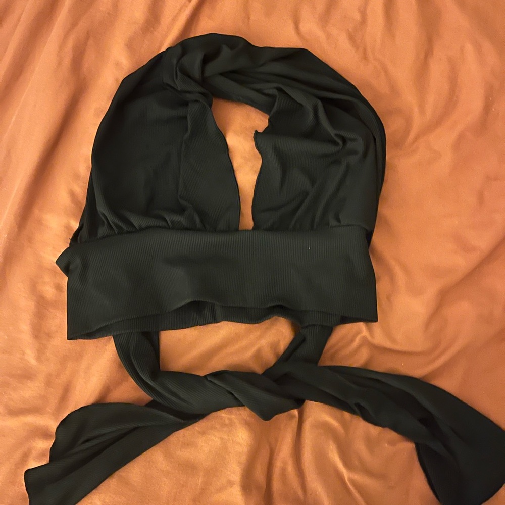 SHEIN Black wrap top